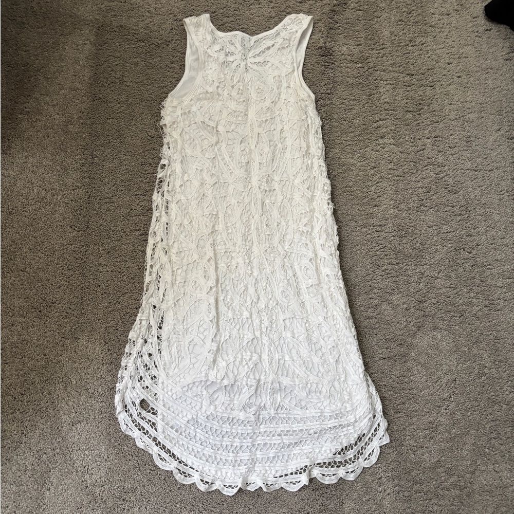 INC International Concepts White Lace Maxi Dress